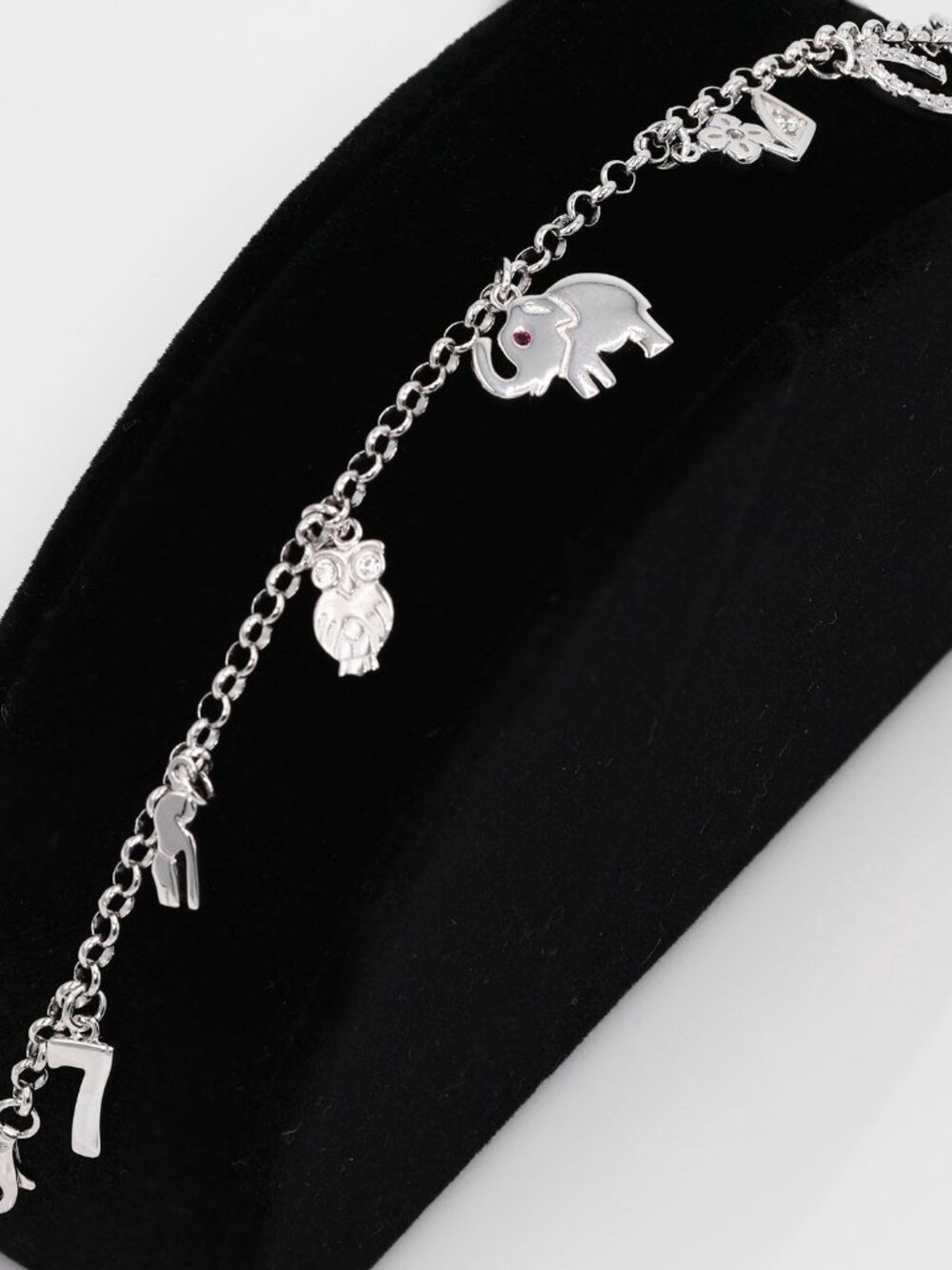 925 Sterling Silver Fancy Dangling Charm Bracelet